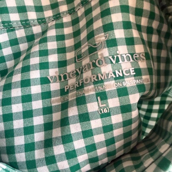 Vineyard Vines Green Gingham Boys Shirt - Picture 6 of 9